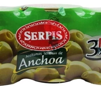 3 PACK ACEITUNA RELLE ANCHOA SERPIS 120G