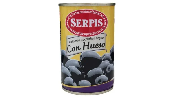 Aceitunas Negras Con Hueso Serpis 300 g Lata