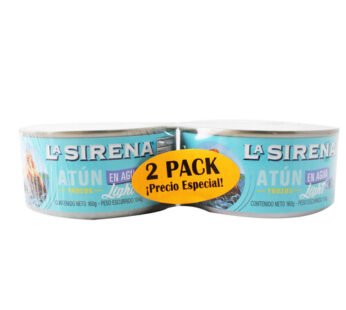 2PACK ATUN TROZOS EN AGUA LA SIRENA 160G