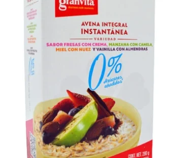 Avena Integral  Sin Azúcar Variedad De Sabores Granvita 280 g