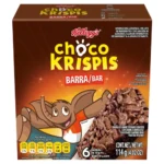 Barra de arroz tostado cubierto con sabor a chocolate