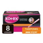 Tampon Kotex Super Flujo Muy Intenso 8 Unidades