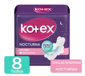 Toalla Femenina Kotex Nocturna Con Alas 8 Unidades