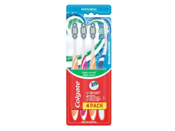 Cepillo de Dientes Colgate Triple Acción, 4 Pack