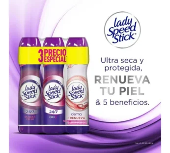 Desodorante Antitranspirante Lady Speed Stick Derma Pack 91