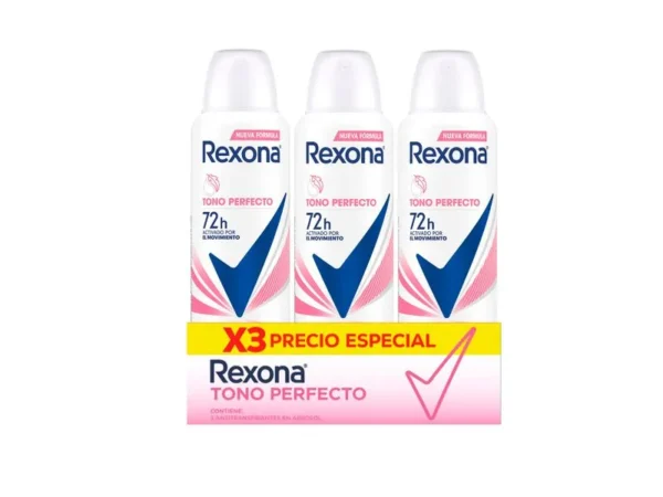 Desodorante Rexona Dama Tono Perfecto Aerosol 3 Pack - 150 ml