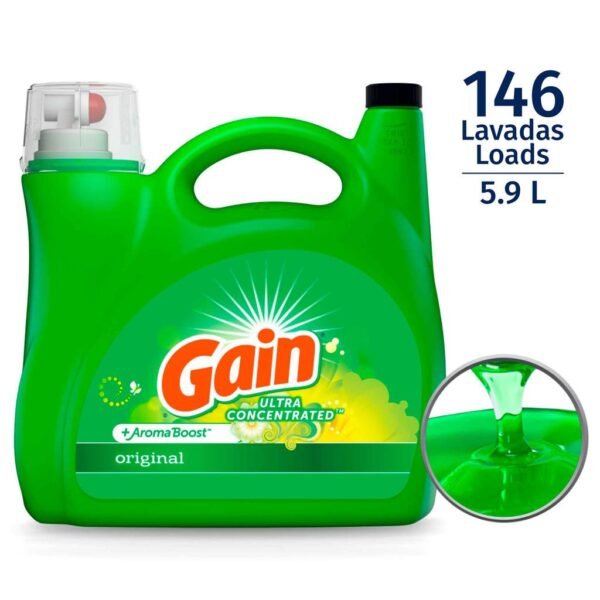 Gain Detergente Líquido Ultra Concentrado para Ropa 5.9 L
