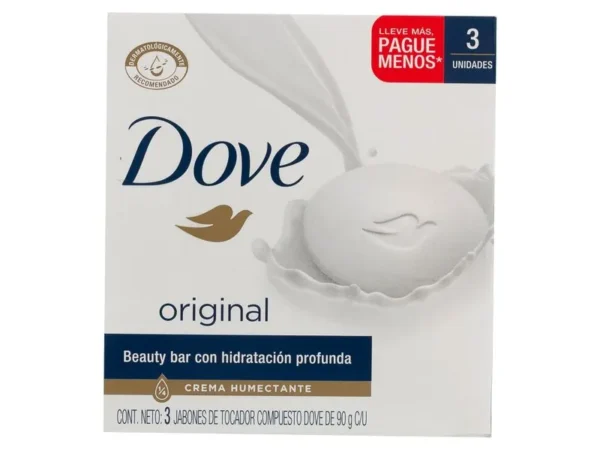 Jabón Dove Original, Hidratación Profunda 3 Pack - 270 g
