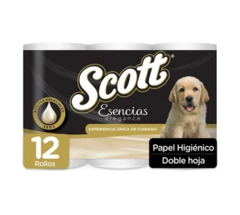 Papel Higiénico Scott Esencias Doble hoja -12 Rollos